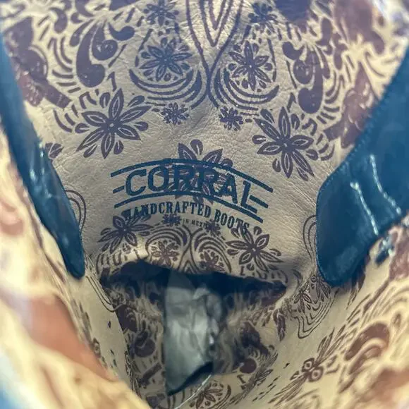 Women's Black Corral Eagle Overlay w/ Embroidery & Harness Biker Boots 10M A3616 - Picture 7 of 9